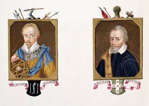 Dobbeltportrett av Sir Humphrey Gilbert (ca. 1539-83) og Sir Richard Grenville (ca. 1541-91) fra 